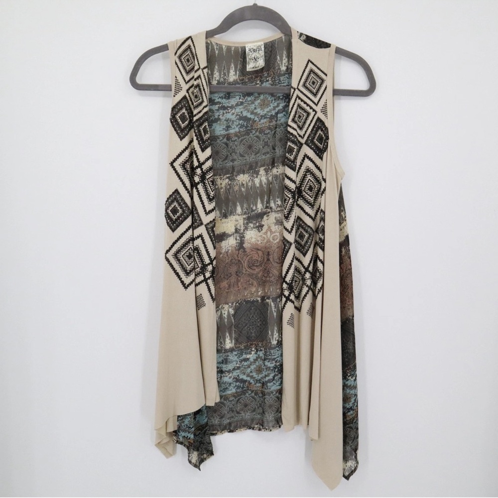Voice Of California Size Large Sheer Sparkle Embellished Western Wear Duster